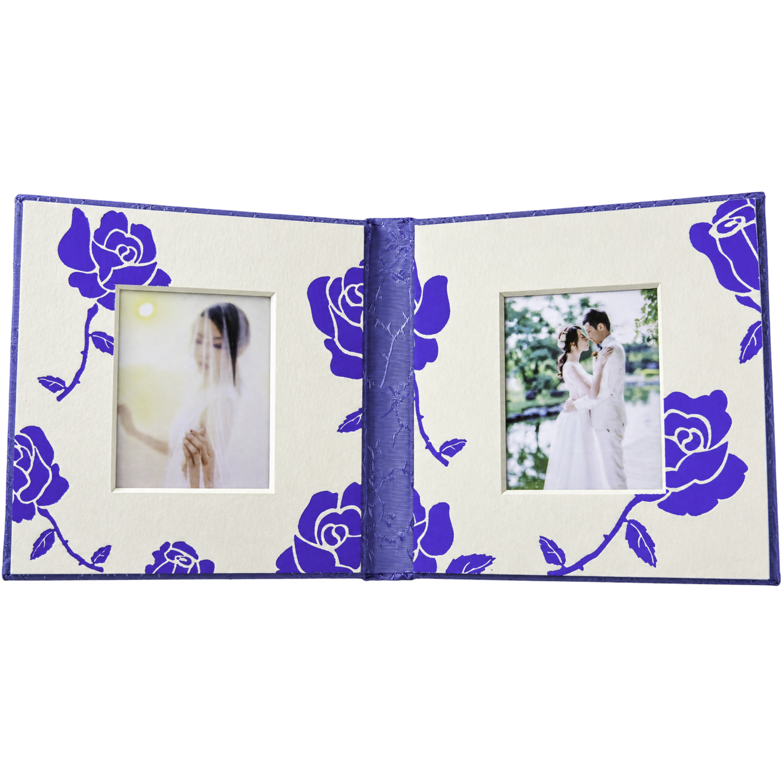 MAISON Caelier Hydrangea Blue jacquard bi-fold photo frame for instax mini